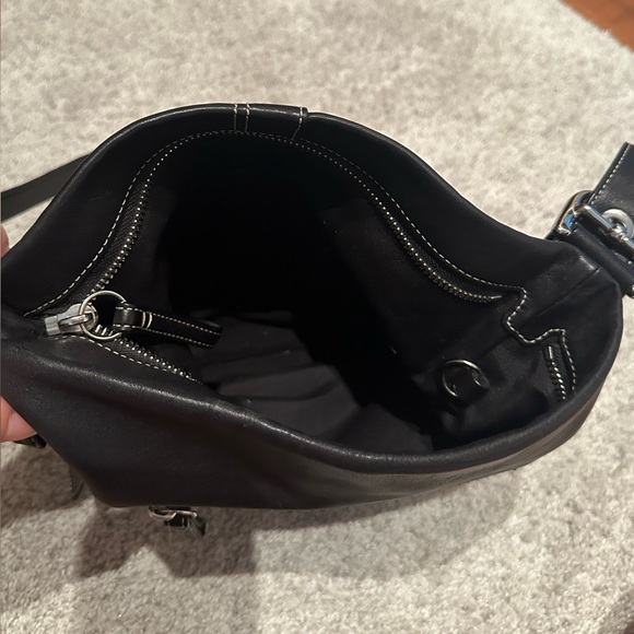 Coach - Black Leather Crossbody Bag - Picture 10 of 15